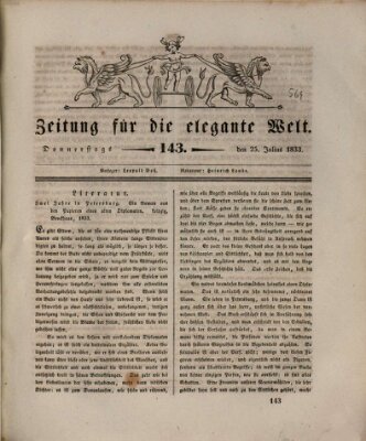 Zeitung für die elegante Welt Donnerstag 25. Juli 1833