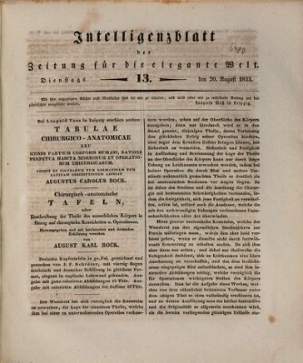 Zeitung für die elegante Welt Dienstag 20. August 1833