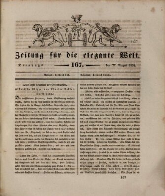 Zeitung für die elegante Welt Dienstag 27. August 1833