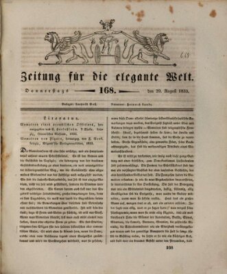 Zeitung für die elegante Welt Donnerstag 29. August 1833