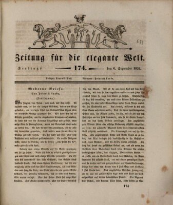 Zeitung für die elegante Welt Freitag 6. September 1833