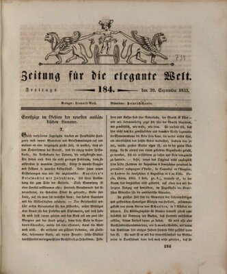 Zeitung für die elegante Welt Freitag 20. September 1833