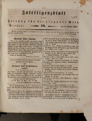 Zeitung für die elegante Welt Dienstag 8. Oktober 1833