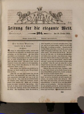 Zeitung für die elegante Welt Freitag 18. Oktober 1833