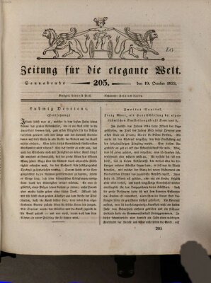 Zeitung für die elegante Welt Samstag 19. Oktober 1833