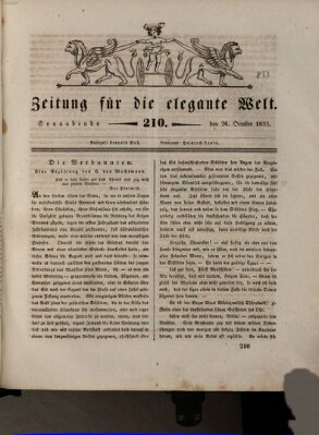 Zeitung für die elegante Welt Samstag 26. Oktober 1833