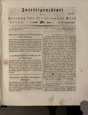 Zeitung für die elegante Welt Dienstag 29. Oktober 1833