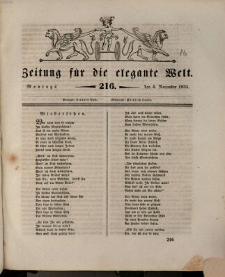 Zeitung für die elegante Welt Montag 4. November 1833