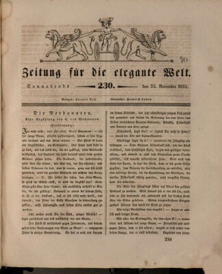 Zeitung für die elegante Welt Samstag 23. November 1833