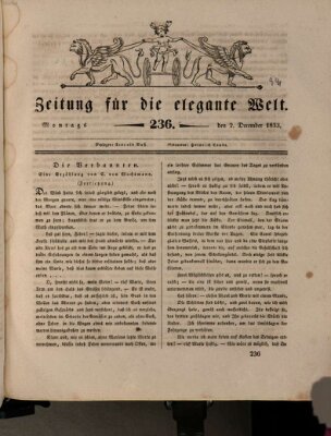 Zeitung für die elegante Welt Montag 2. Dezember 1833