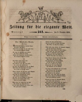 Zeitung für die elegante Welt Montag 9. Dezember 1833