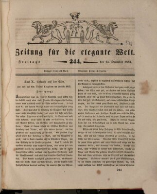 Zeitung für die elegante Welt Freitag 13. Dezember 1833