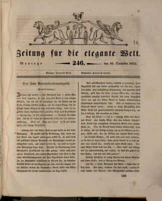 Zeitung für die elegante Welt Montag 16. Dezember 1833