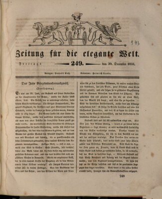 Zeitung für die elegante Welt Freitag 20. Dezember 1833