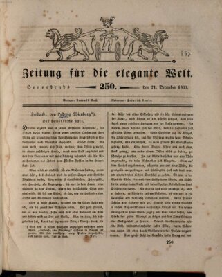 Zeitung für die elegante Welt Samstag 21. Dezember 1833