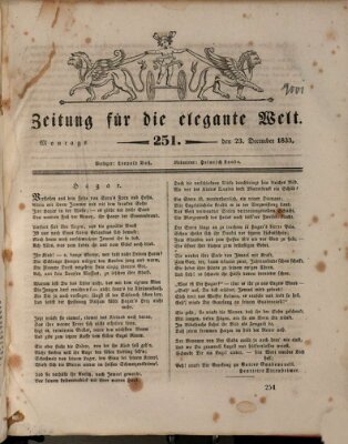 Zeitung für die elegante Welt Montag 23. Dezember 1833