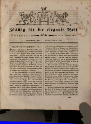 Zeitung für die elegante Welt Samstag 28. Dezember 1833