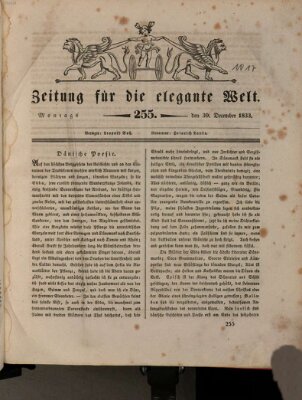 Zeitung für die elegante Welt Montag 30. Dezember 1833