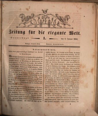 Zeitung für die elegante Welt Donnerstag 2. Januar 1834