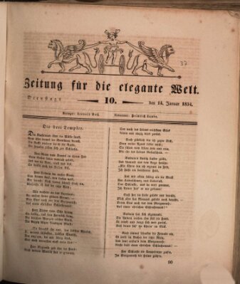 Zeitung für die elegante Welt Dienstag 14. Januar 1834