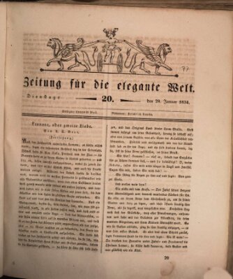 Zeitung für die elegante Welt Dienstag 28. Januar 1834