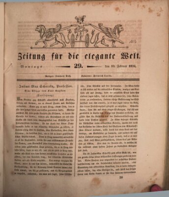 Zeitung für die elegante Welt Montag 10. Februar 1834