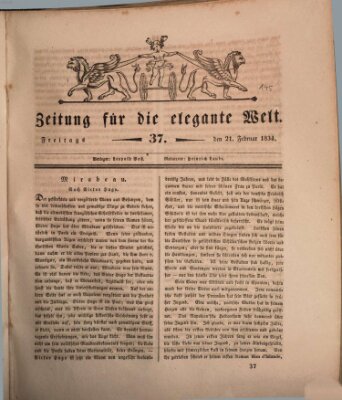 Zeitung für die elegante Welt Freitag 21. Februar 1834