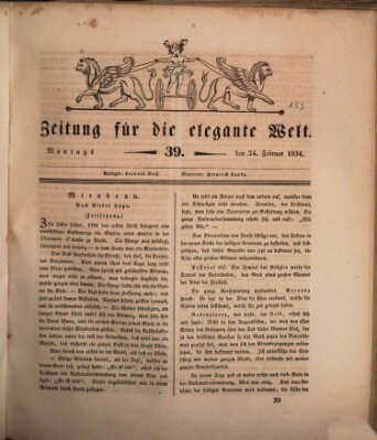 Zeitung für die elegante Welt Montag 24. Februar 1834