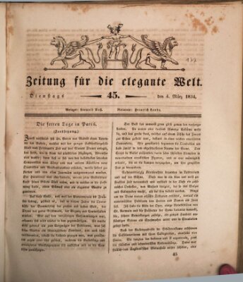 Zeitung für die elegante Welt Dienstag 4. März 1834