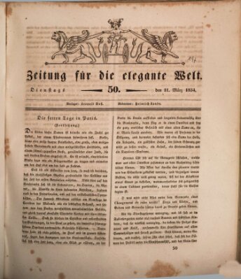 Zeitung für die elegante Welt Dienstag 11. März 1834