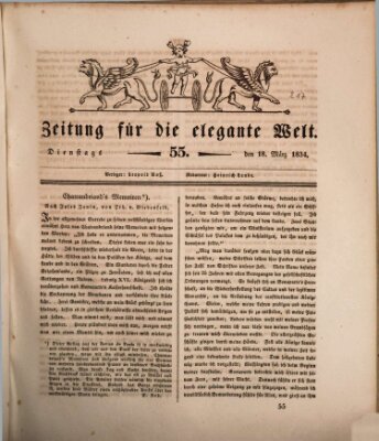 Zeitung für die elegante Welt Dienstag 18. März 1834