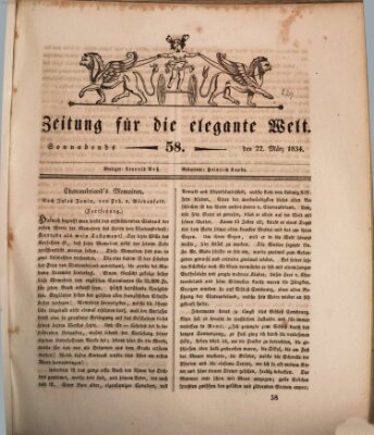 Zeitung für die elegante Welt Samstag 22. März 1834