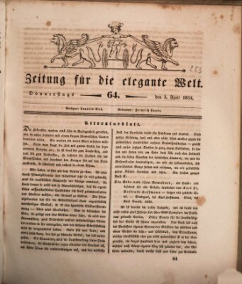 Zeitung für die elegante Welt Donnerstag 3. April 1834