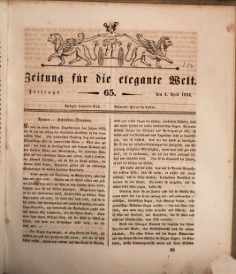 Zeitung für die elegante Welt Freitag 4. April 1834