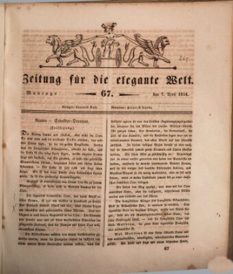 Zeitung für die elegante Welt Montag 7. April 1834