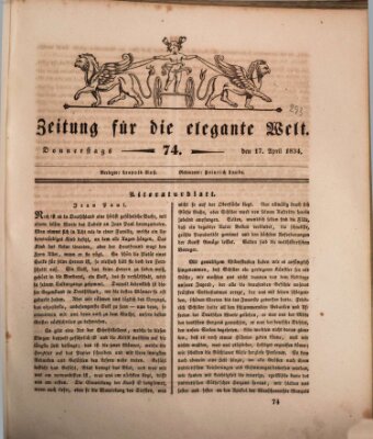 Zeitung für die elegante Welt Donnerstag 17. April 1834