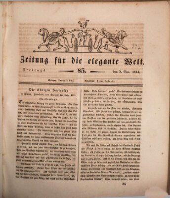 Zeitung für die elegante Welt Freitag 2. Mai 1834