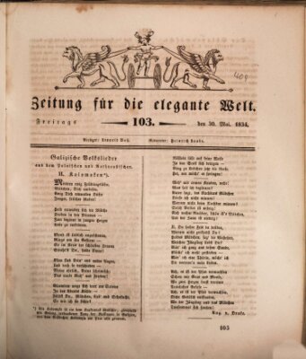 Zeitung für die elegante Welt Freitag 30. Mai 1834