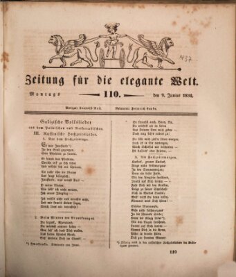 Zeitung für die elegante Welt Montag 9. Juni 1834