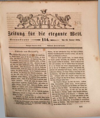 Zeitung für die elegante Welt Samstag 14. Juni 1834