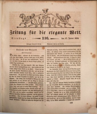 Zeitung für die elegante Welt Dienstag 17. Juni 1834