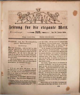 Zeitung für die elegante Welt Dienstag 24. Juni 1834