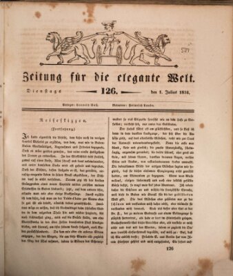 Zeitung für die elegante Welt Dienstag 1. Juli 1834