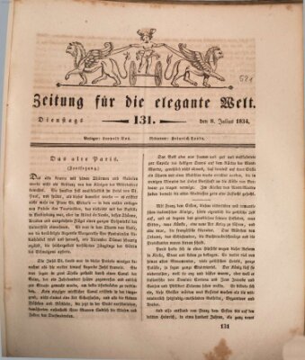 Zeitung für die elegante Welt Dienstag 8. Juli 1834