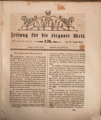 Zeitung für die elegante Welt Samstag 19. Juli 1834