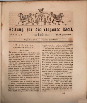 Zeitung für die elegante Welt Montag 21. Juli 1834