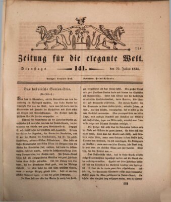 Zeitung für die elegante Welt Dienstag 22. Juli 1834