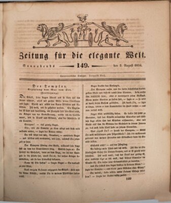 Zeitung für die elegante Welt Samstag 2. August 1834