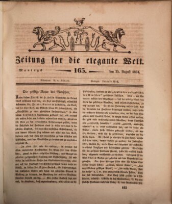 Zeitung für die elegante Welt Montag 25. August 1834