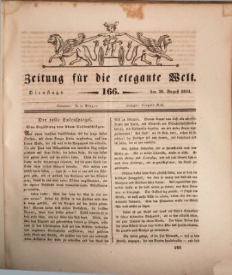 Zeitung für die elegante Welt Dienstag 26. August 1834